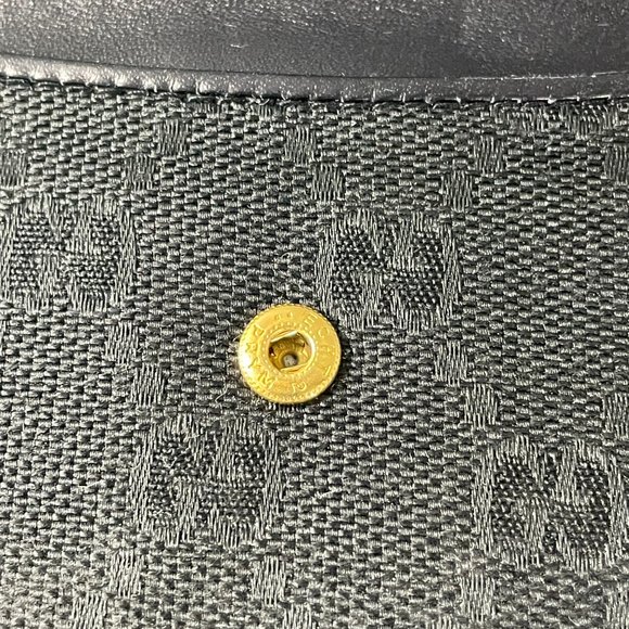 Authentic Vintage Gucci GG Monogram Canvas Black Leather Trim Long Wallet, Black - Picture 12 of 15